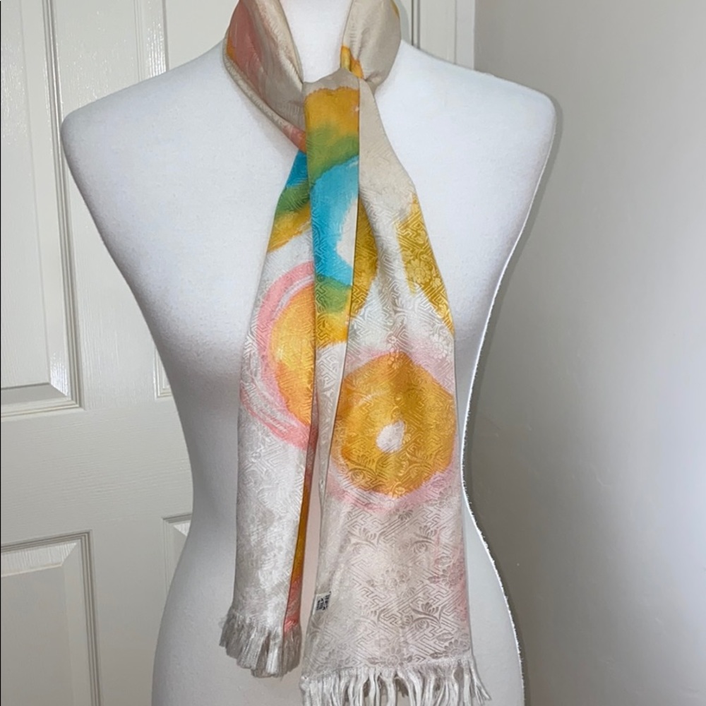 100% Silk Oblong Scarf Vintage